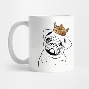 Pug Dog King Queen Wearing Crown Mug